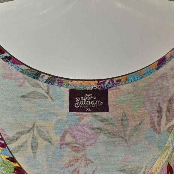 Salaam XL 3/4 sleeve Dress, Beautiful Floral Pattern, Excellent - Picture 2 of 3